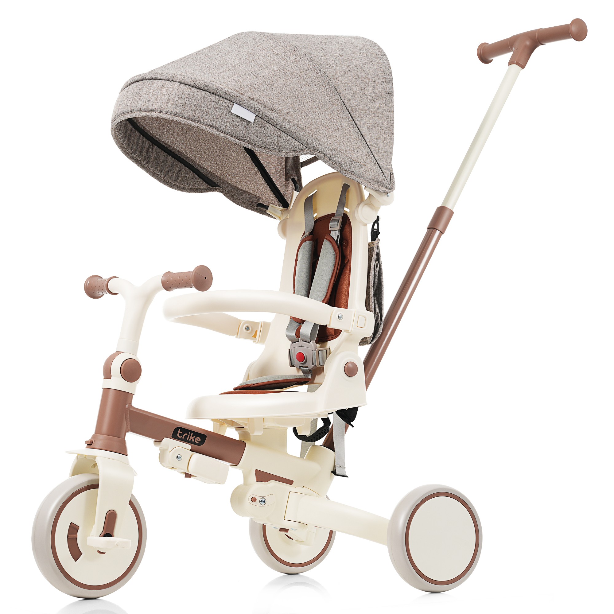 【2点購入で150OFF】【国内即発送】三輪車 子供用三輪車 brown 折りたたみ 手押し かじとり 7in1 7WAY 1歳 2歳 3歳 ランニングバイク 座面回転 自転車 おもちゃ 乗用玩具 幼