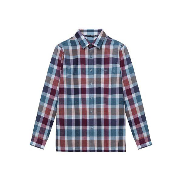 春 ウール混紡モーダルチェック長袖シャツ CDAA7WS1415