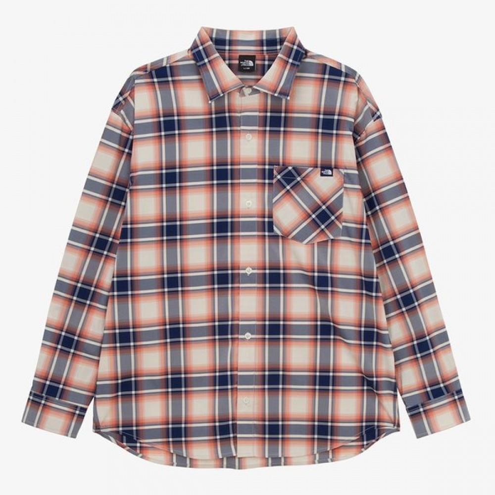 [ノースフェイス公式] NH8LR02B メンズプリーツシャツ_サーモン