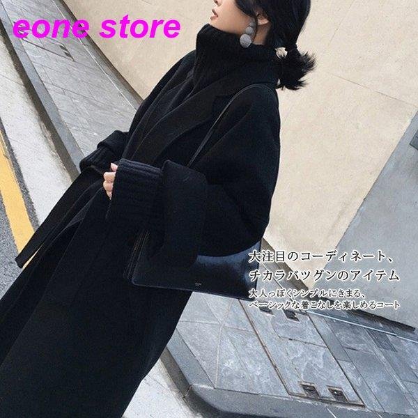 チェスターコート レディース コート ロング丈 長袖 ゆったり 体型カバー ポケット付き 秋冬コート