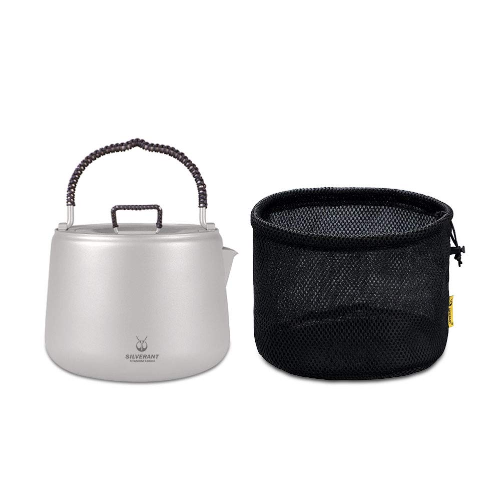 SILVERANT(シルバーアント) 純チタン製 ケトル 1400ml アウトドア ティーポット 収納カバー付き 軽量 キャンプ用品 12,757円