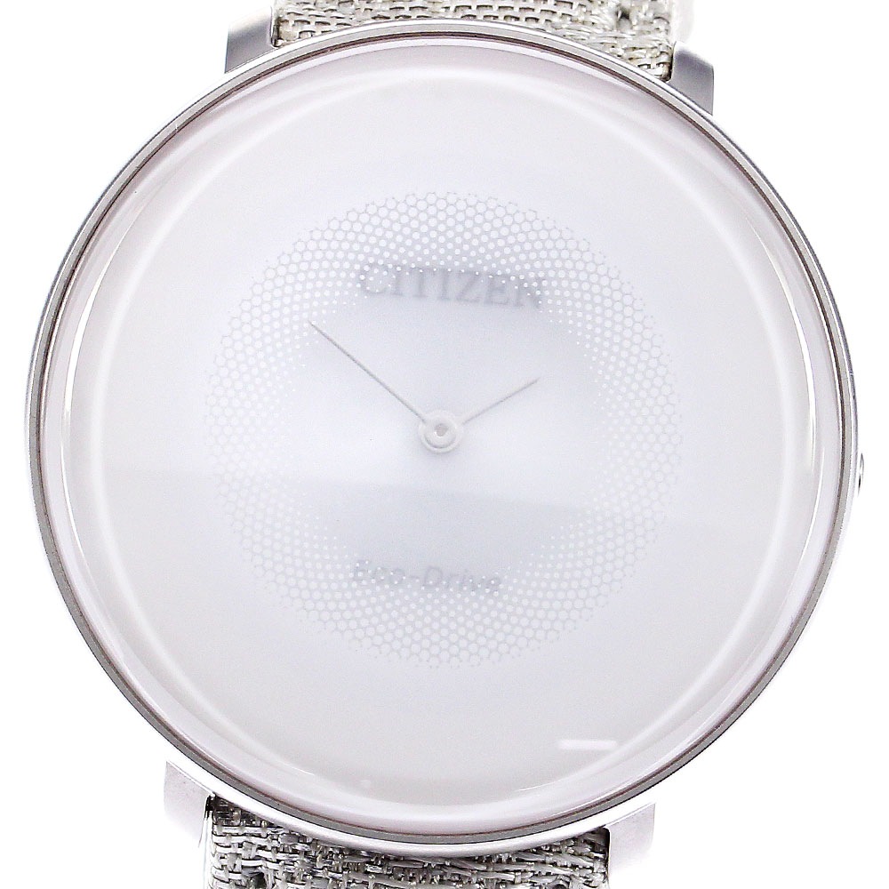 シチズン CITIZEN L EG7000-01A アンビリュナ 西陣織 朧月 ソーラー レディース 箱付き_783078【中古】
