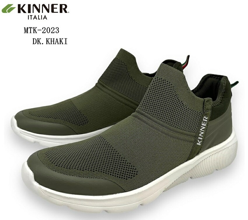 [KINNER]キナー MTK2023 メンズ スリッポンモック軽量カジュアルニットスニーカー タウンユースはもちろんちょっとしたトレーニングやウォーキングに