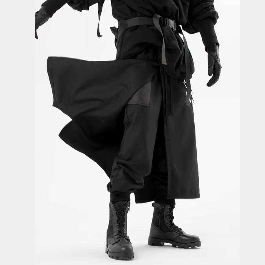 キュロット ブラック 暗黒風 パンク風 カジュアル ワイドパンツ 個性的なデザイン ステージ衣装 演出衣装 イベント こせい 個性 特徴あり 新作 TV 主演 ステージ衣装 舞台 おしゃれ