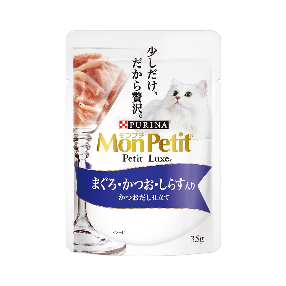 プチリュクス　パウチ　まぐろ・かつお・しらす　かつおだし仕立て　３５ｇX４８袋　ＣＲＣ35―20―75―10―51