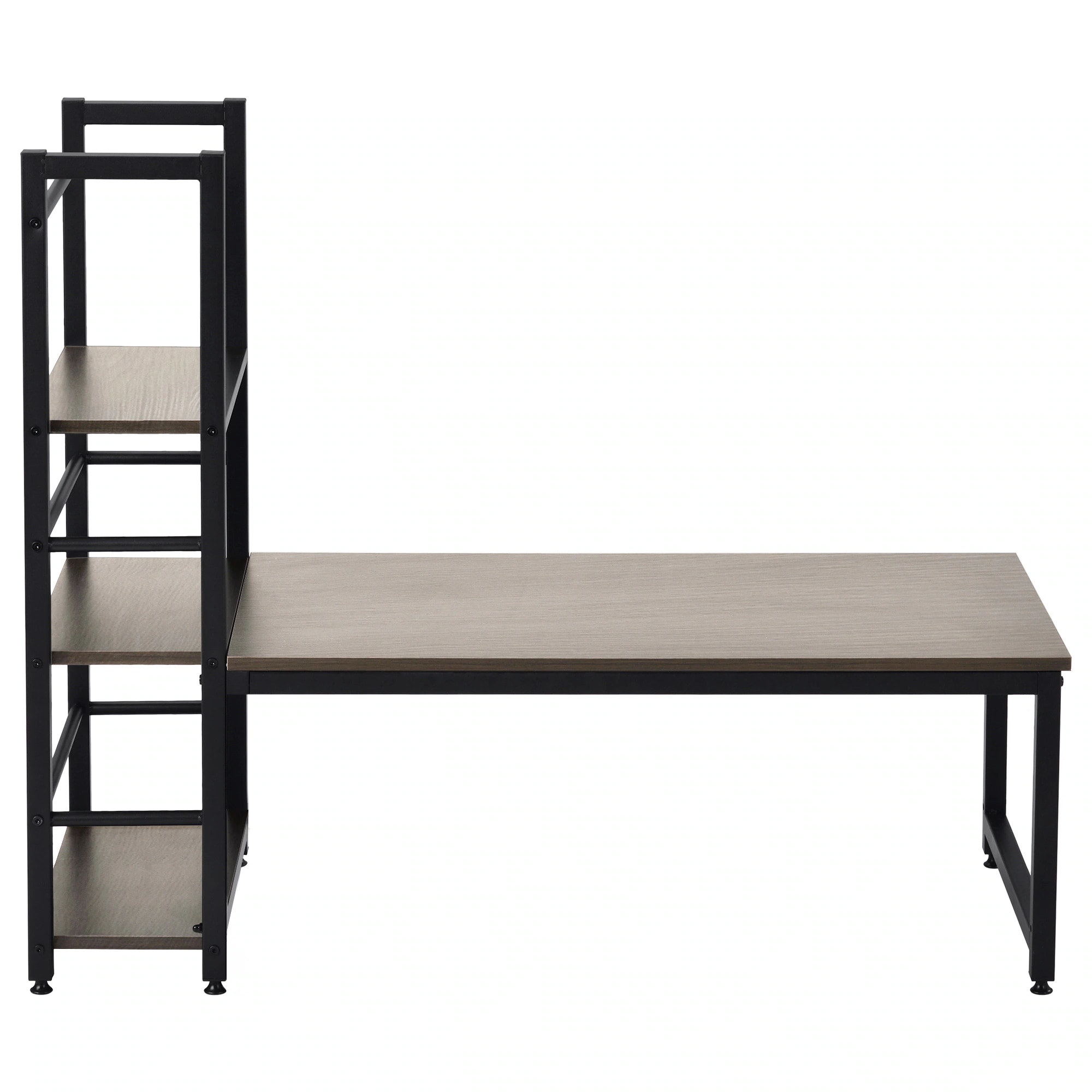 【国内即発送】【新品登場】【グレー】H型PCデスク ロータイプ一体型 ラック付き デスク ワークデスク 木製 学習デスク157