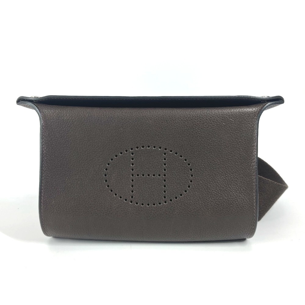 ショルダーバッグ ヴィドポッシュ Hロゴ パンチング クロスボディ カバン ポシェット 斜め掛け トゴ ダークブラウン