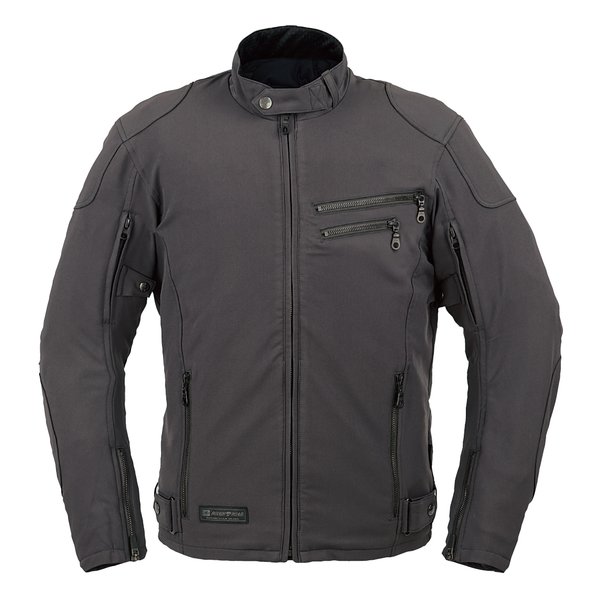 バイク用 エアスルーソフトシェルストレッチライディングZIPジャケット ガンメタ LL RR7250/GUNMETA/LL