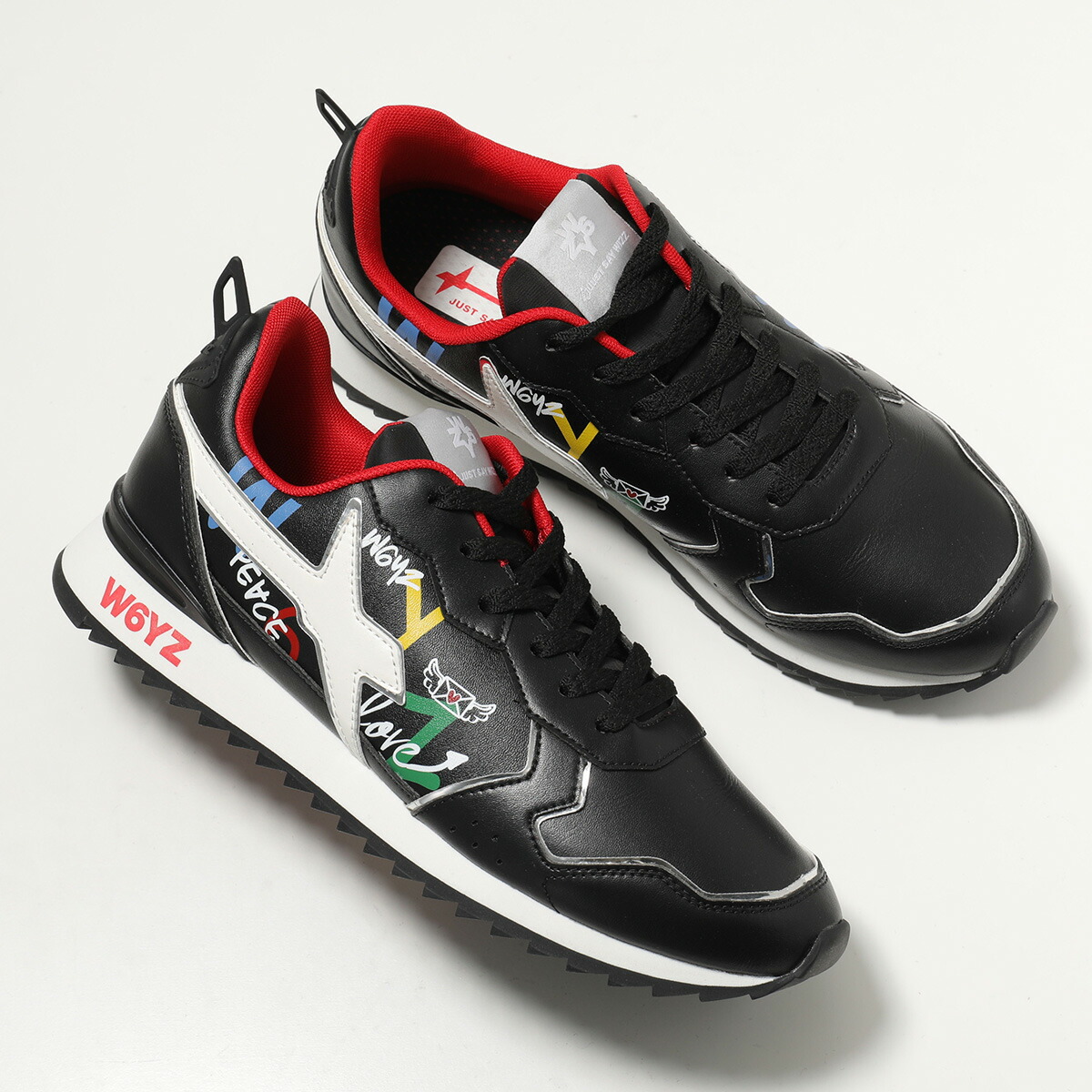 W6YZ ウィズ スニーカー JET-M ジェットエム 2013560 51 メンズ ローカット ロゴ 厚底 シューズ 靴 1A70/BLACK-MULTI