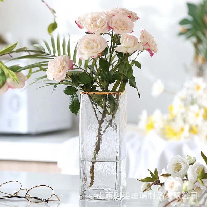 【20点セット】【送料無料】北欧軽量贅沢ガラス花瓶透明蒔絵水養富貴竹生け花バラ花瓶リビング置物 28,650円