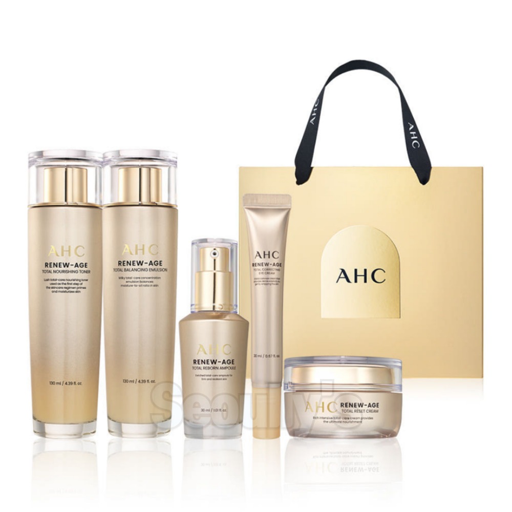 レニューエイジ トータル 5種 スキンケア ギフト セット(トナー + エマルジョン + クリーム + アンプル + アイクリーム)