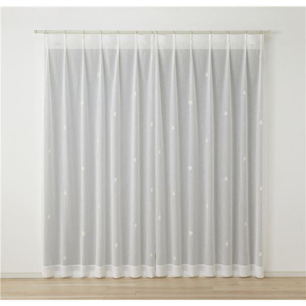 デザインライフ レースカーテン イェティボイル 約幅100x丈176cm ライトベージュ V1356 1枚入