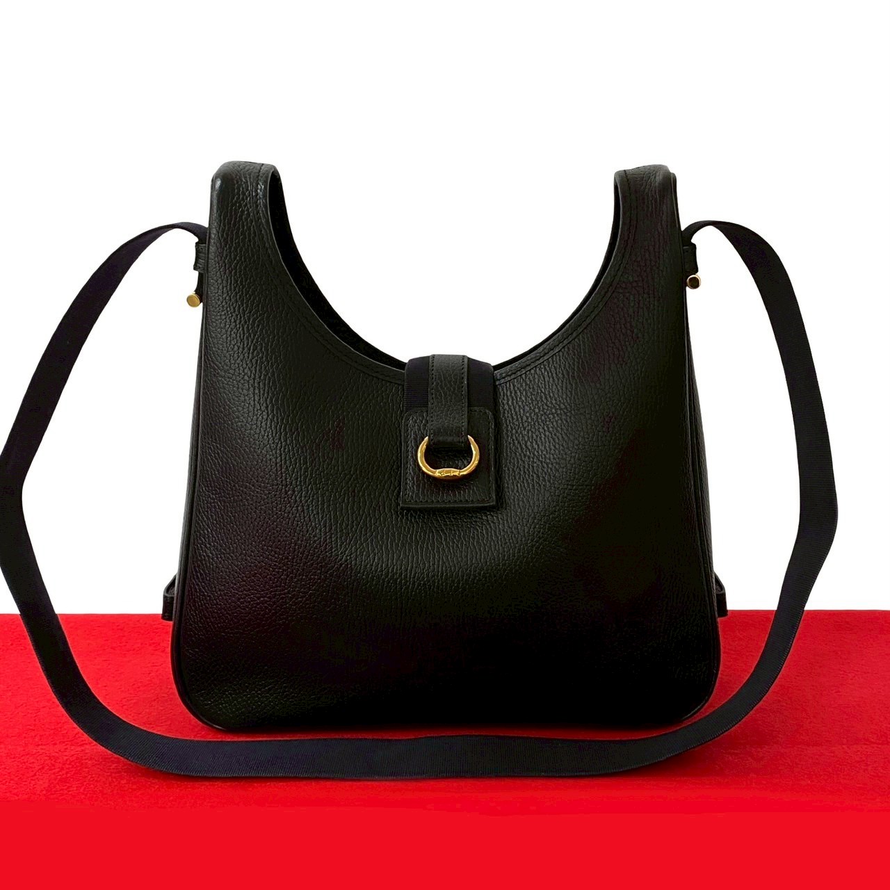 ヴィンテージ サコショルダーバッグ レザー キャンバス ブラック 30409