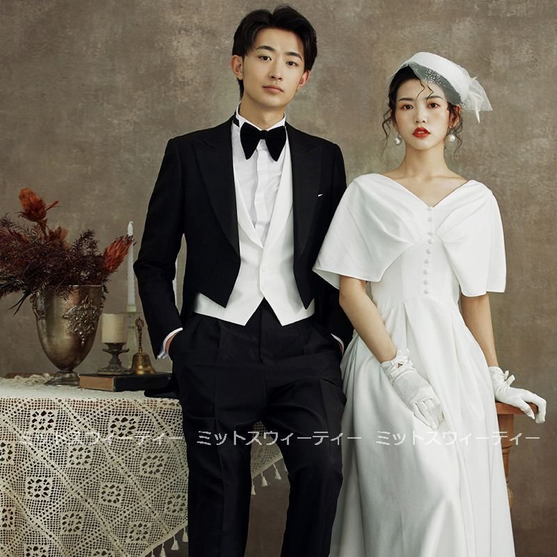 ウエディングドレス 白 aラインドレス スレンダードレス 二次会 袖あり 結婚式 ロングドレス 花嫁 10,857円