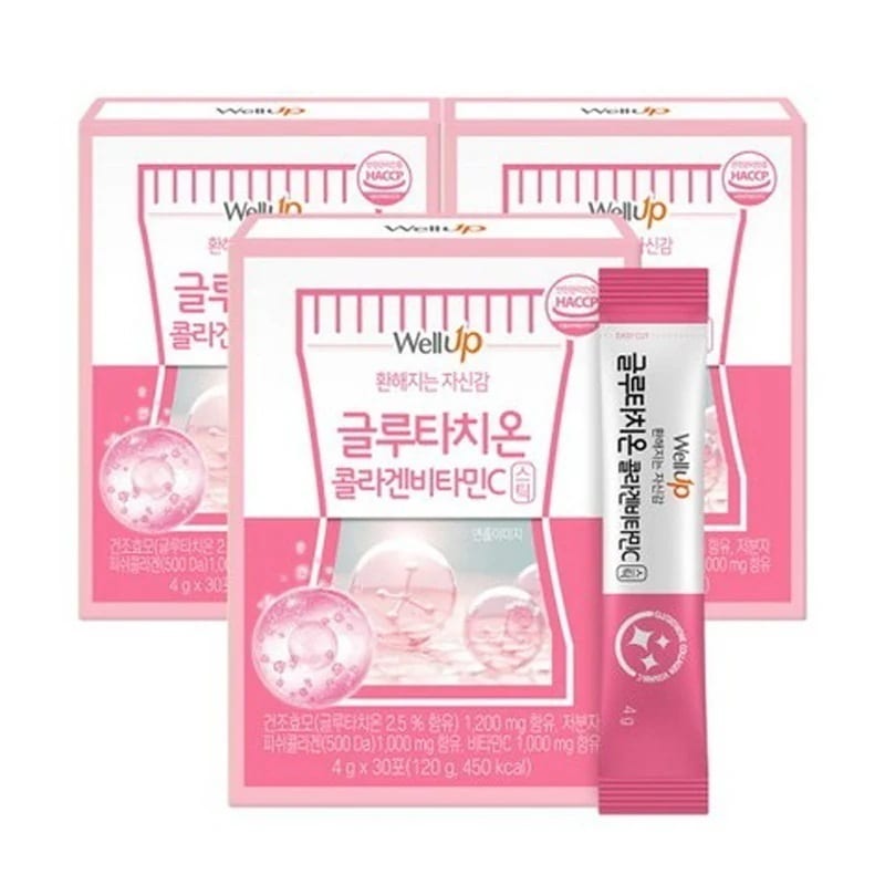 【LAWEL】Well Up! グルタチオンコラーゲンビタミンCスティック 3BOX (90p) 90日分 グルタチオン サプリ サプリメント 韓国 白玉