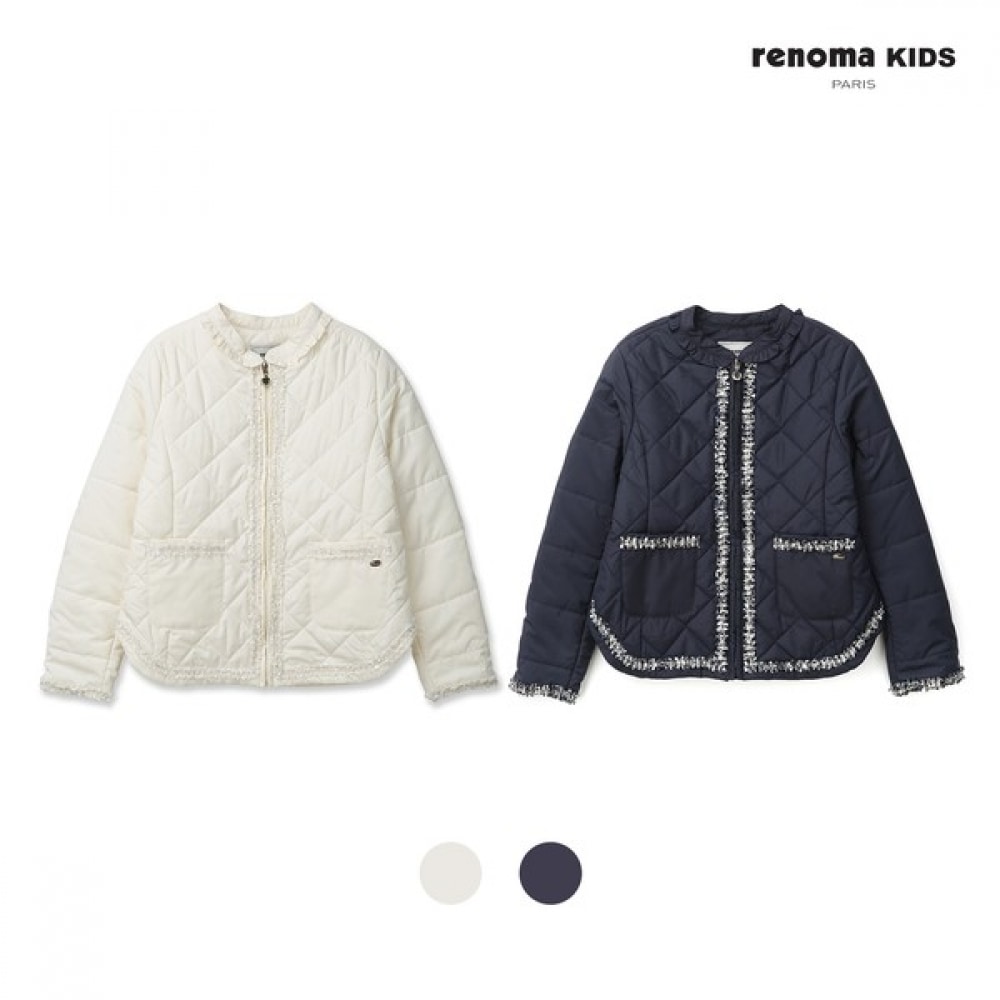 [レノマキッズ] レディースリーフ装飾パッド入りジャンパー (R2511J054)