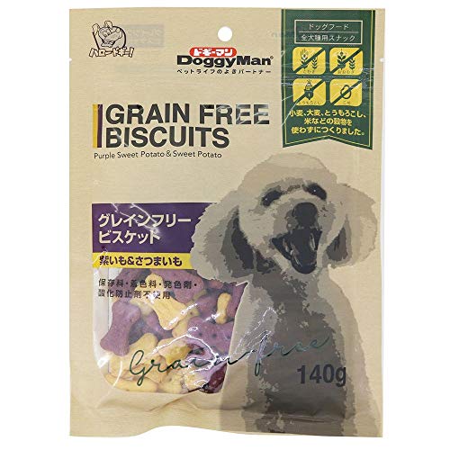 （まとめ買い）ドギーマンハヤシ グレインフリービスケット 紫いも&さつまいも 140g 【×24】