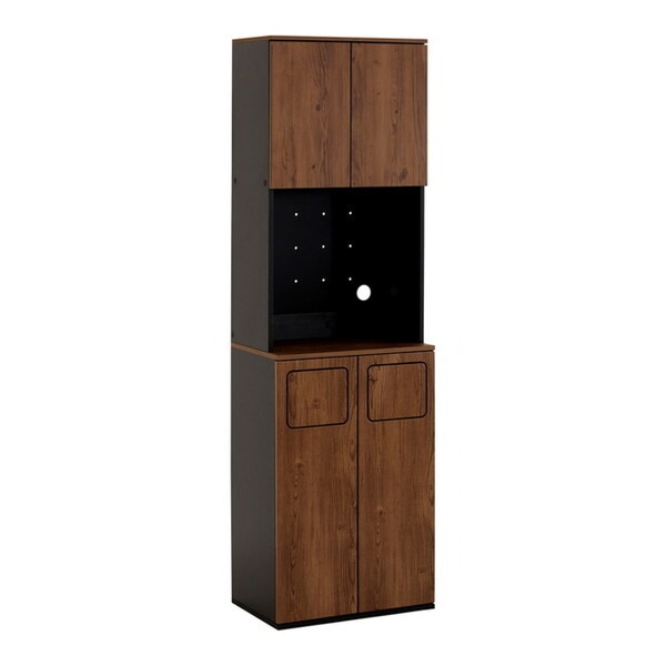 ホームテイスト VSK-A2S ヴィンテージ ごみ箱一体型食器棚 ごみ箱2つタイプ ウォールナット メーカー直送