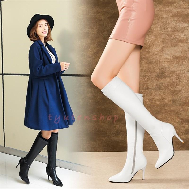 ブーツロングブーツ ニーハイブーツ３０代レディース短靴ピンヒールスリッポンシューズショートブーティー走れるパンプス美脚防寒ブーツ秋冬用26.5ｃｍ