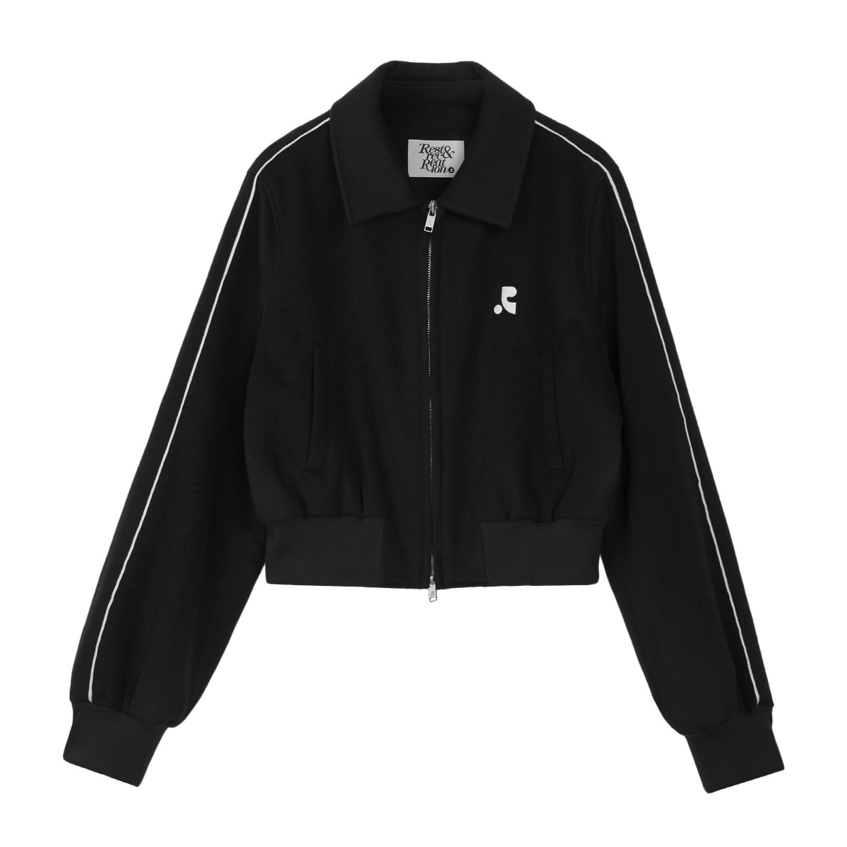 【Rest & Recreation】 ★ PIPING WOOL BOMBER JACKET ★ WOOL PIPING WOOL BOMBER JACKET - GREY - rest and recreation