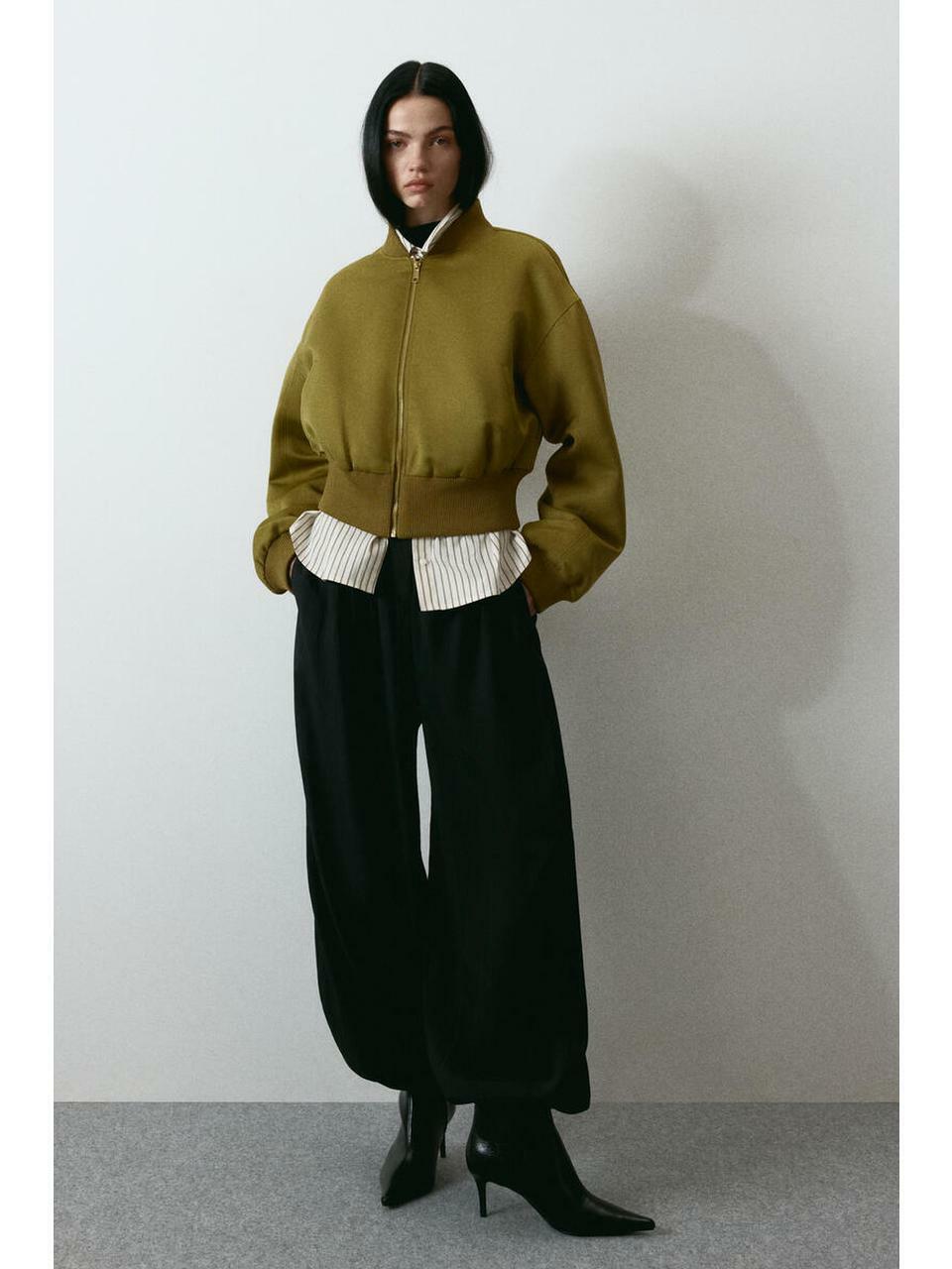 H&M ボンバージャケットゴールデンオリーブ 1315724001