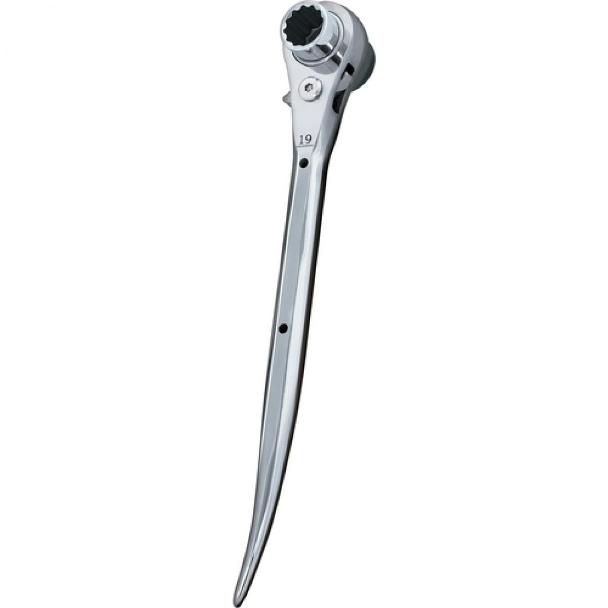 イチネン マストツール ラチェットレンチ 19/24 曲がり 八角形状グリップ シルバー MUSTTOOL 5,305円