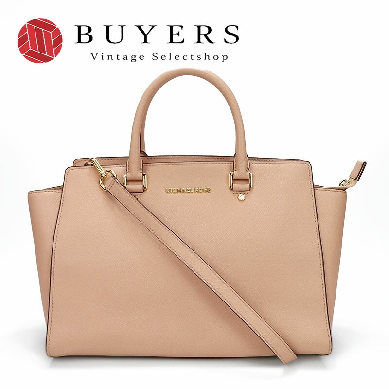 中古 マイケルコース MICHAEL KORS 30S3GLMS7L 2WAYハンドバッグ ショルダー レザー ピンクベージュ ゴールド金具 レディース BAG 肩掛け 斜め掛け 普段使い【中古】