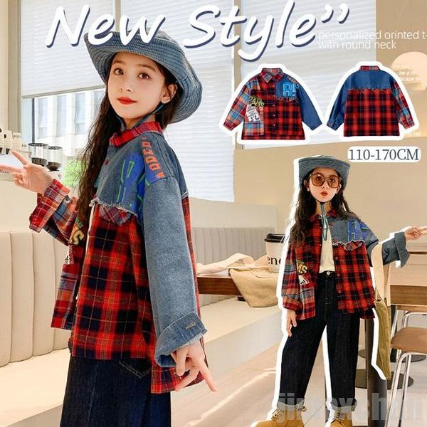 大安売りチェックシャツ ラシャシャツ 女の子 キッズ シャツジャケット タータンチェック シャツアウター 長袖シャツ トップス シャツ 春シャツ 冬 デニム ベーシック 長袖 カジュ