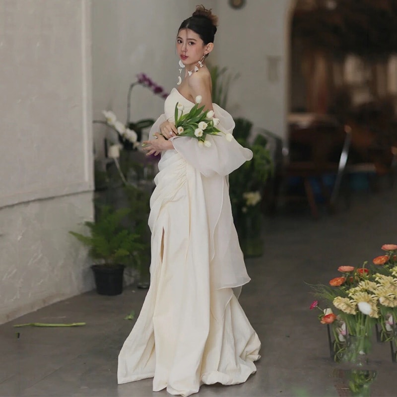 「SIAI」【無.料 2025新入荷·高.品質】【豪華でロマンチックなデザイン！】ウェディングドレス 白 イブニングドレス パーティードレス ワンピース 二次会 結婚式 成人式 演奏会 花嫁 お呼ばれ 4,873円