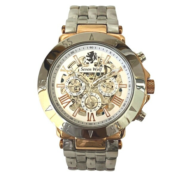 セブンウルフ SW-2022 自動巻 スケルトン 時計 腕時計 メンズ 【中古】