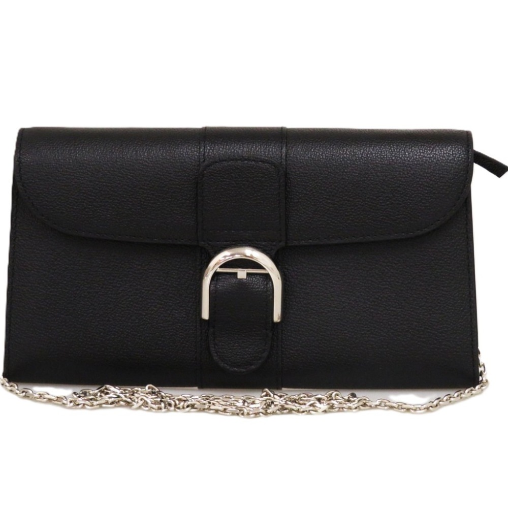 美品 ブリヨン チェーンウォレット 長財布 カーフ/カーフレザー ブラック 0326【中古】 レディース