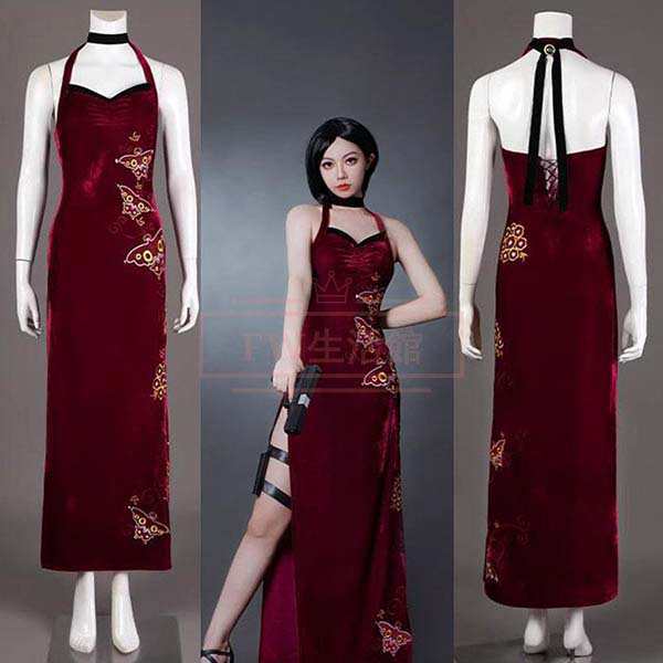 【急速出荷】最低価!格!バイオハザード RE 4 Ada Wong エイダ ウォン チャイナドレス コスプレ衣装 ウィッグ 靴 コスチューム 演出服 アニメ ゲーム ハロウィン 変装
