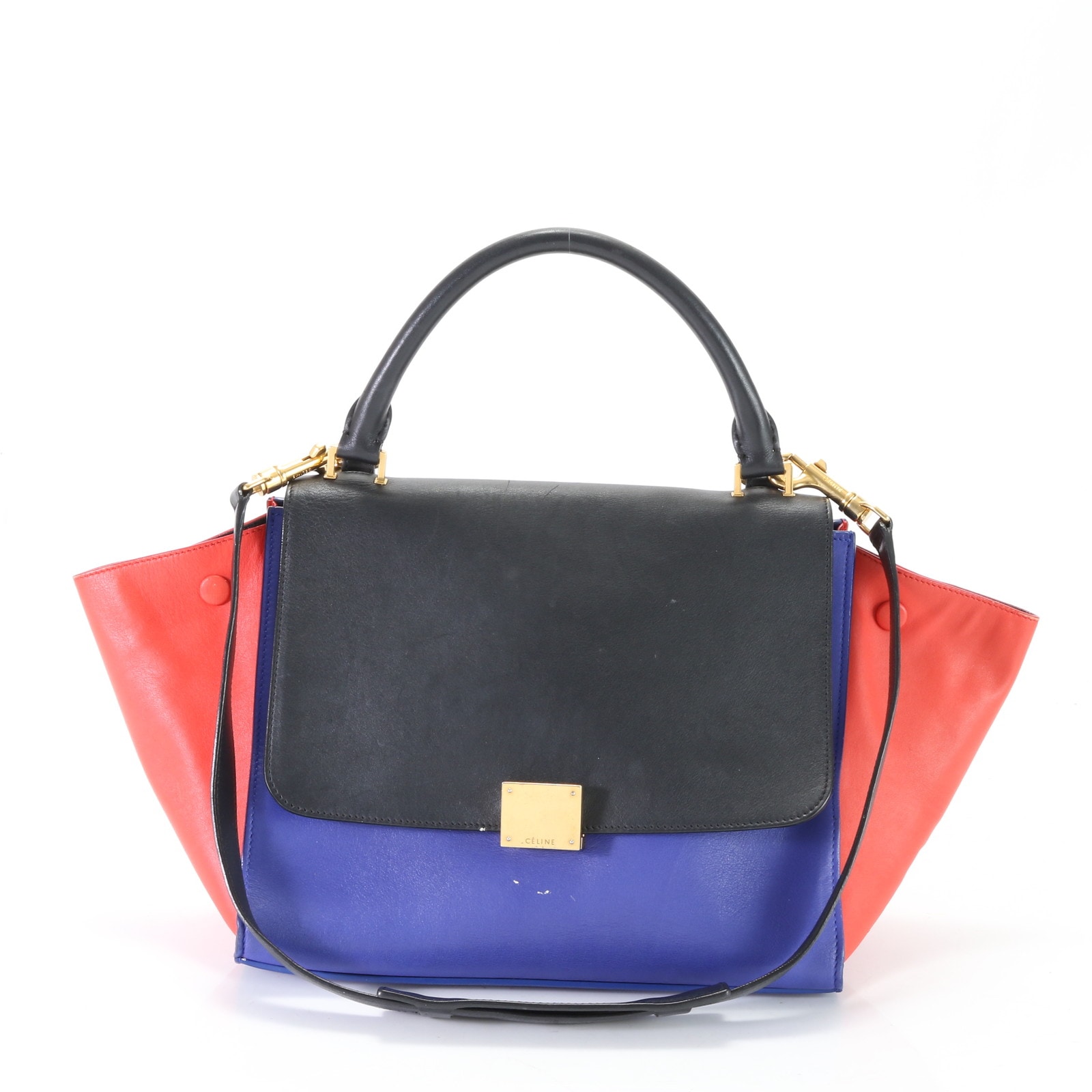 美品 トラペーズ レザー 2WAY ハンドバッグ トート ショルダー 肩掛け 本革 レディース MFM J12-1 中古