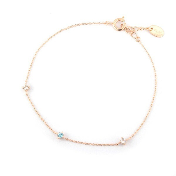 リボン済＆紙袋 ブレスレット 正規品 レディース 3月 誕生石 誕生日 3石モチーフブレスレット ジュエリー アクセサリー アクアマリン トパーズ シルバー素材 祝い