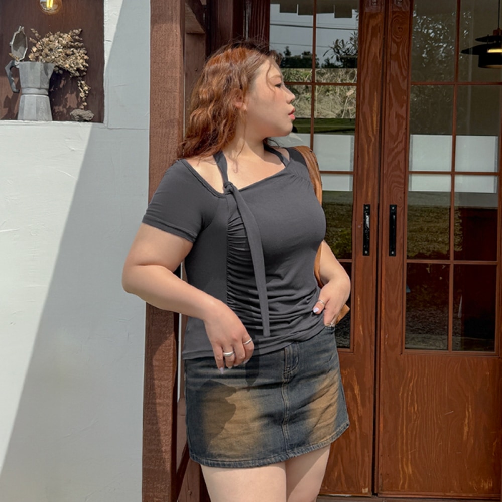 [EVELET BY JSTYLE] イーブレットルベハホルターストラップシャーリング T-シャツ J-スタイル