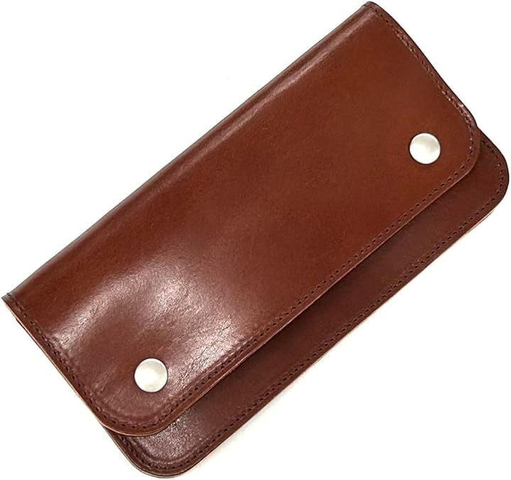 栃木レザー トラッカーウォレット 長財布 小銭入れ付 WT25-803 (ダークブラウン)