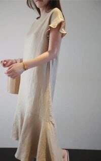 リネンワンピース ひざ丈 膝下 ロング l 袖あり 半袖 Uネック ラウンドネック セミフレア リネン かわいい 大人可愛い きれいめ シンプル カジュアル 大人 上品 おしゃれ お洒落 か