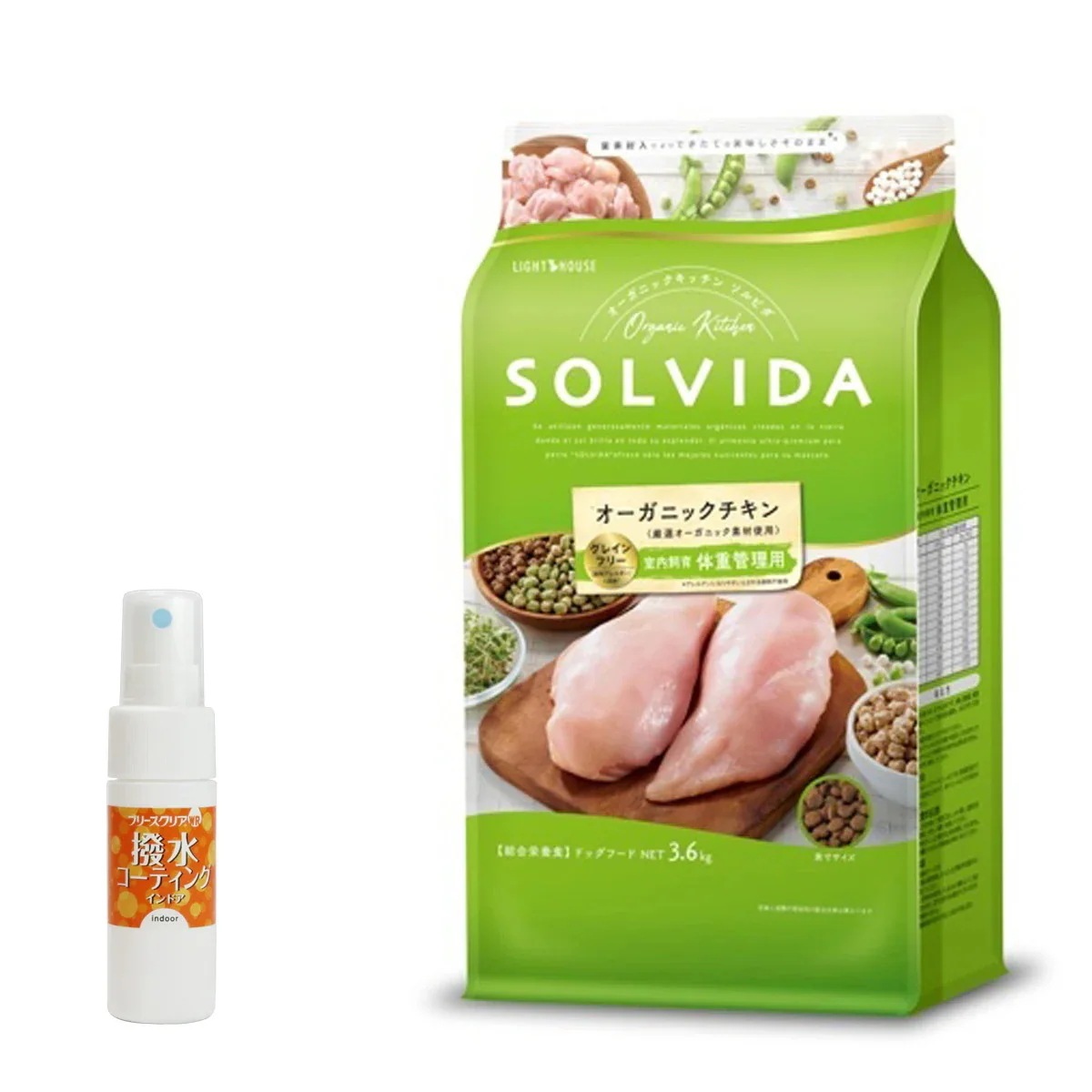 ドッグフード グレインフリー チキン 室内飼育体重管理用3.6kg【撥水コーティングインドア(水回り用) 20ml付き】