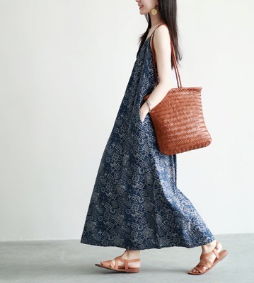 ワンピース ロングワンピース キャミソールワンピース ロング丈 袖なし Vネック ラウンドネック かわいい 大人可愛い きれいめ シンプル 上品 おしゃれ かっこいい レトロ アジアン エスニック