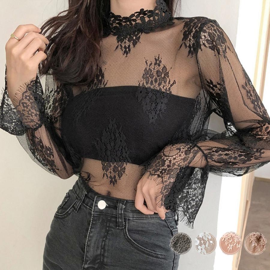 团购8件套シースルーブラウス 花柄総レーストップス【在庫限り】売り尽くしセール