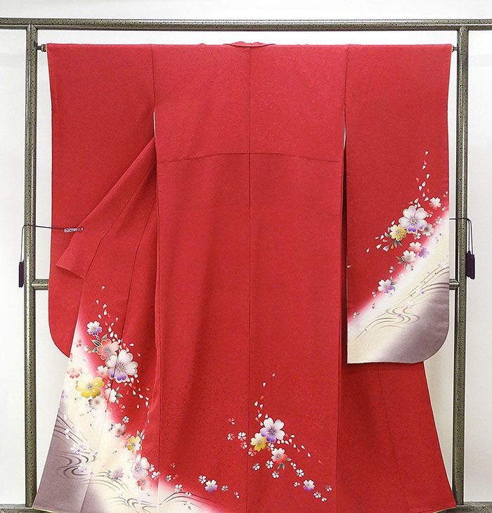 振袖 正絹 桜模様 身丈156cm 裄丈65cm 振袖 美品 リサイクル 着物