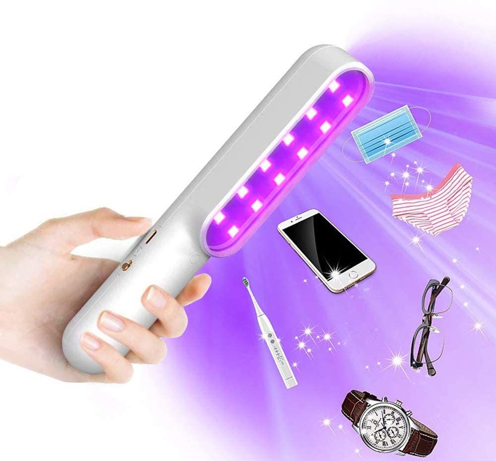 人気紫外線ライト殺菌 UV滅菌器 usb充電式内蔵バッテリー 強力UV除菌10秒即効99.9％細菌消滅 小型携帯便利 消毒消臭除 空気清浄 5,486円