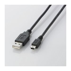 (まとめ)エレコム USB2.0ケーブル(mini-Bタイプ) U2C-M10BK(×10セット)