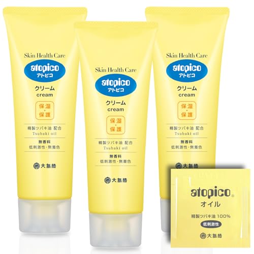 【公式】大島椿 アトピコ スキンヘルスケア クリーム 120g×3本 サンプル付 顔 全身 保湿 乾燥肌