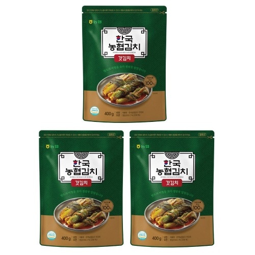 農協食品韓国農協キムチ焼きキムチ400g x 3パックおいしいおかず料理簡単な本飯跡キャンプ
