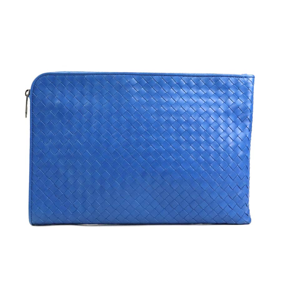 ボッテガヴェネタ BOTTEGAVENETA クラッチバッグ イントレチャート レザー ブルー ユニセックス h31166a