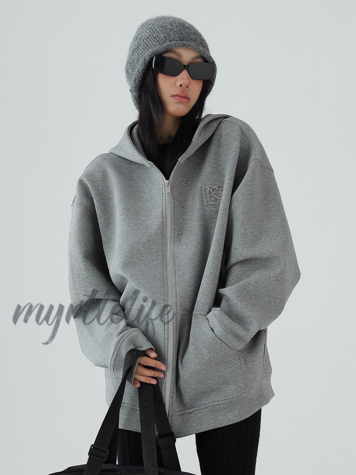 Hooded cardigan sweatshirt フード付きカーディガン スウェットシャツ AS10