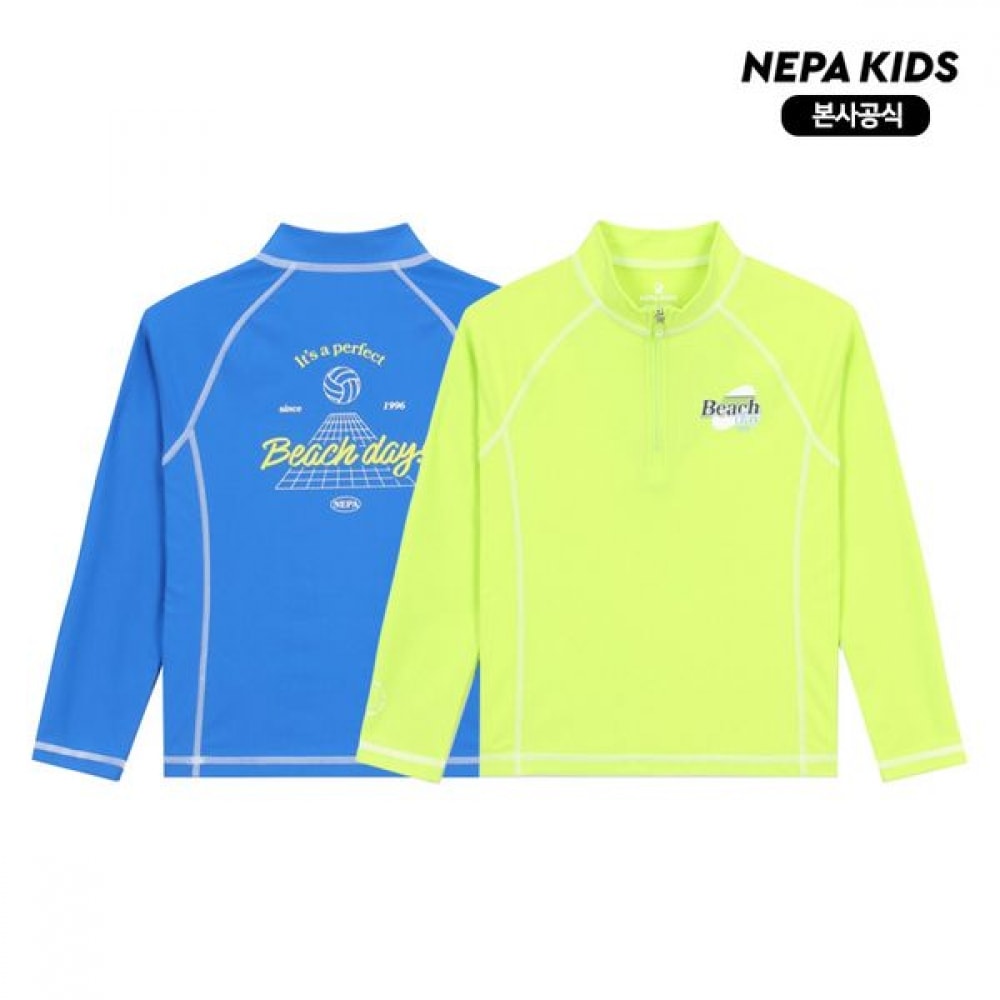 [ネパキッズ] ネパキッズ/ヘッドセット KL33001 スイムクラブラッシュガードハーフジップアップ