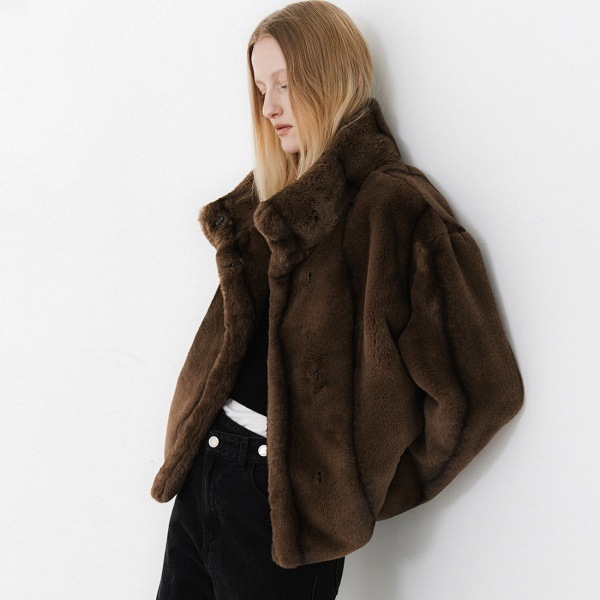 TWO TONE FLOW FUR JACKET (JK-3057)