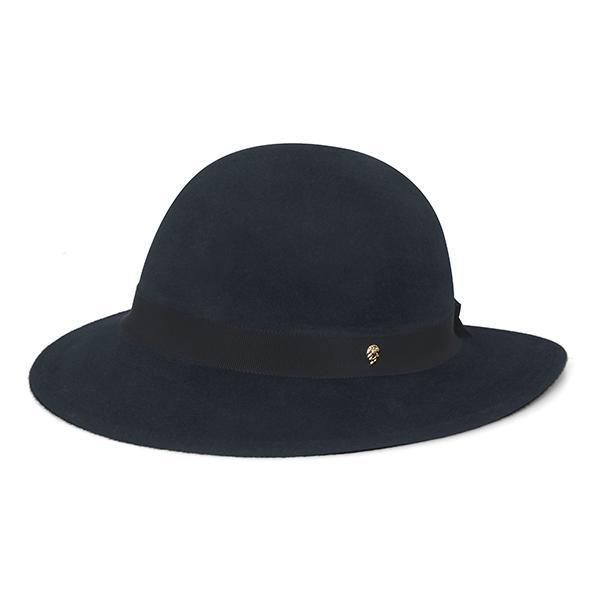 [] 女性 デイジー ネイビー クローシュ バケットハット ラフィア 帽子(R1)(51004 INK BLACK)